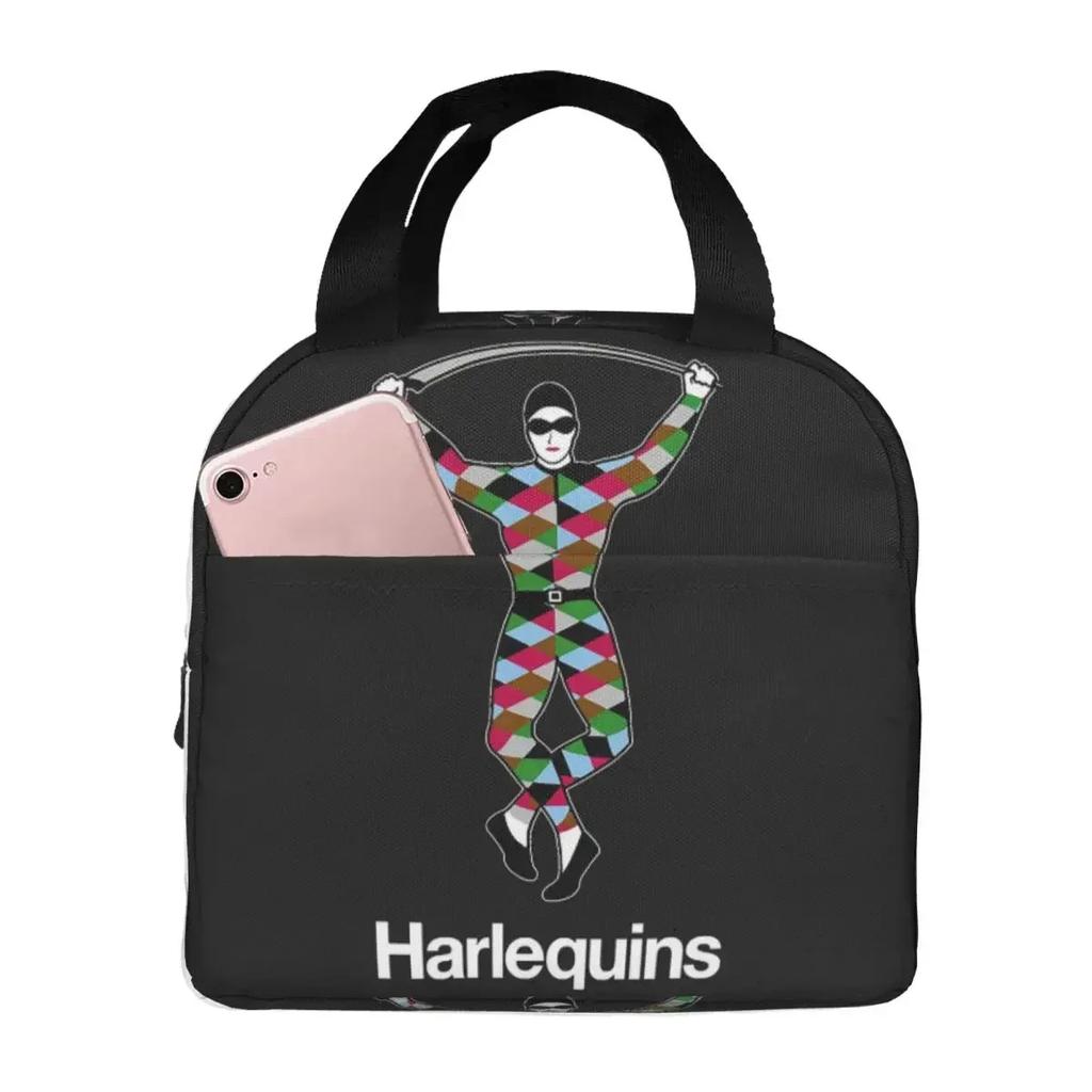 Harlequins Merch Sport Insulated Lunch Bag for Women Children Portable Food Boxes Thermal Lunch Box Tote