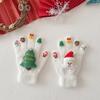 Knitted Christmas Gloves Thicken Five Finger Gloves Cute Warm Gloves  Outdoor Activities