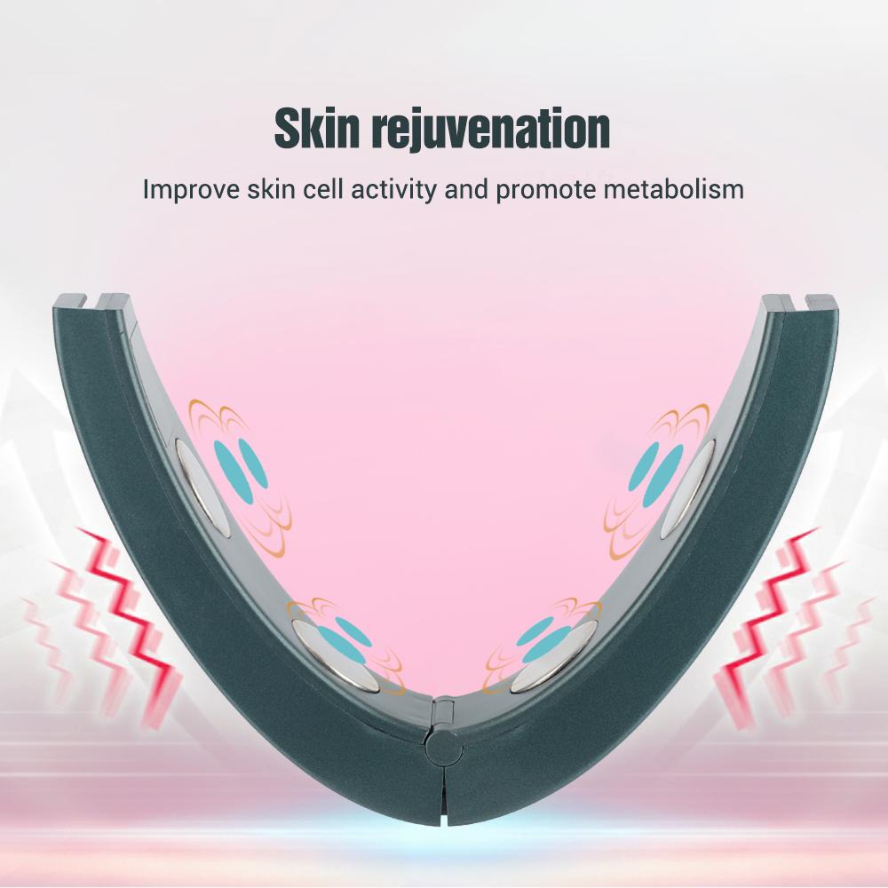 Электрический V-образный прибор для подтяжки лица, 6 режимов, омоложение кожи с подогревом, двойной подбородок, V-образный вибрационный массажер для лица, беспроводной пульт дистанционного управления