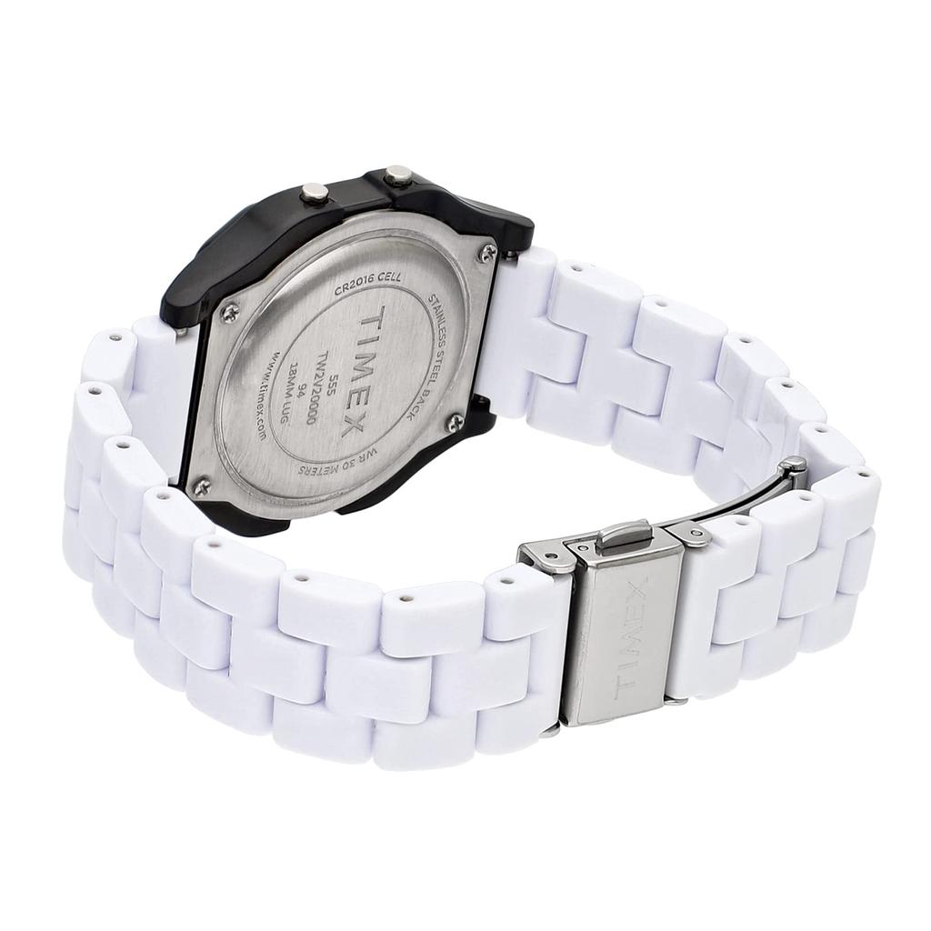 TIMEX Watch Classic Digital Tile Collection Classic Digital Tile Collection Black Dial Resin Quartz 36MM America Watch Unisex White [TIMEX]