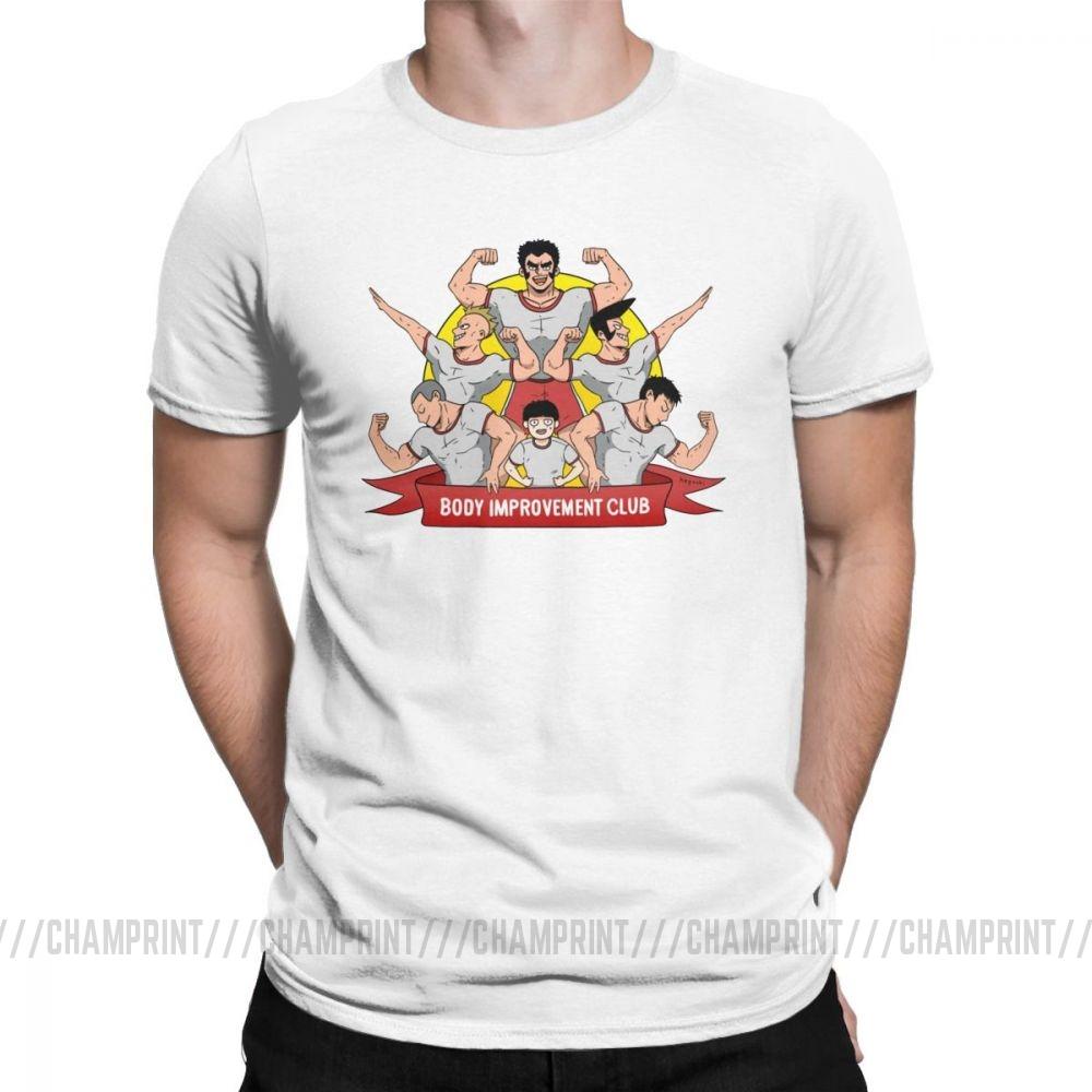 Men S T Shirt Mob Psycho 100 Body Improvement Club Humor 100 Cotton Tees Short Sleeve