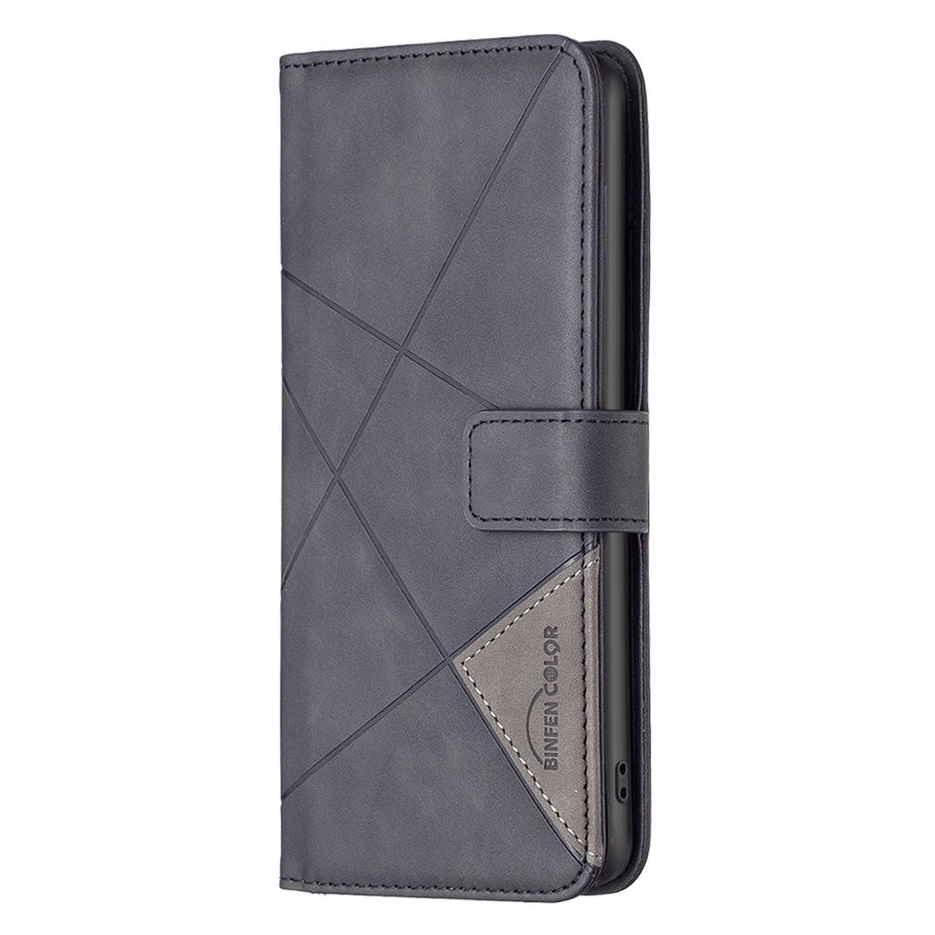 BINFEN COLOR For Samsung Galaxy F06 5G/M06 5G Phone Cases Wallet Stand Geometry Imprinted Leather Cover
