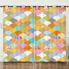 Curtains Simple Ethnic Style Lines 3D Digital Printing Blackout Curtain Punching