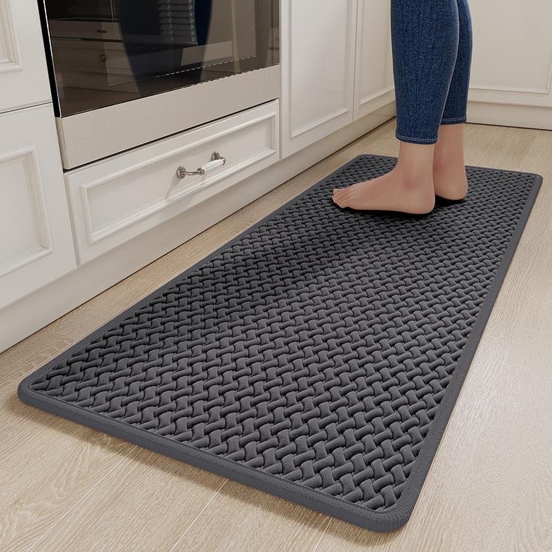 Кухонный коврик из полиэстера и хлопка с тканой текстурой, длинный коврик-дорожка для кухни, быстро впитывающий воду и масло, резиновая нескользящая основа