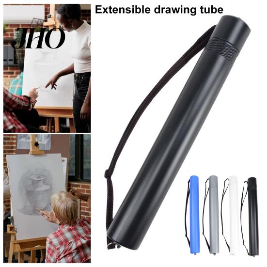 Document Storage Tube Extendable Poster Painting Case Expands from 19.7" to 35.4" Drawing Carrier with Lid Adjustable Shoulder Strap for Documents