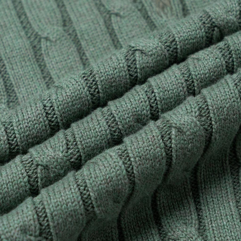 Polo Ralph Lauren FW23 Однотонный женский свитер с вышитым маленьким пони и круглым вырезом, длинный рукав, темно-зеленый 211570012-080