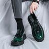 Fashion Fashion Brand Men's Comfortable Thick Soled Patent Leather Casual Loafers Classic Green/black Spring Tassel Casual Leather Shoes