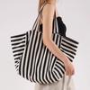 Korean Version Large Capacity Tote Bag Striped Tote Bag Shoulder Bag