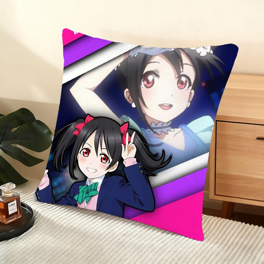 Love Live! School Idol Cushion Cover Soft Short Plush Pillow Cover Smooth Cozy Texture Aesthetic Cushion Case Home Decor