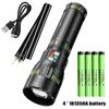 Super Bright Long Range Powerful LED Flashlight Type-C USB Rechargeable Tactical Torch Outdoor Zoomable Flashlight Power Display