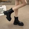 Fashion Autumn Chunky Women Slim Ankle Boots Fashion Back Zippers Platform Heel Short Booties Street Style Female Shoes