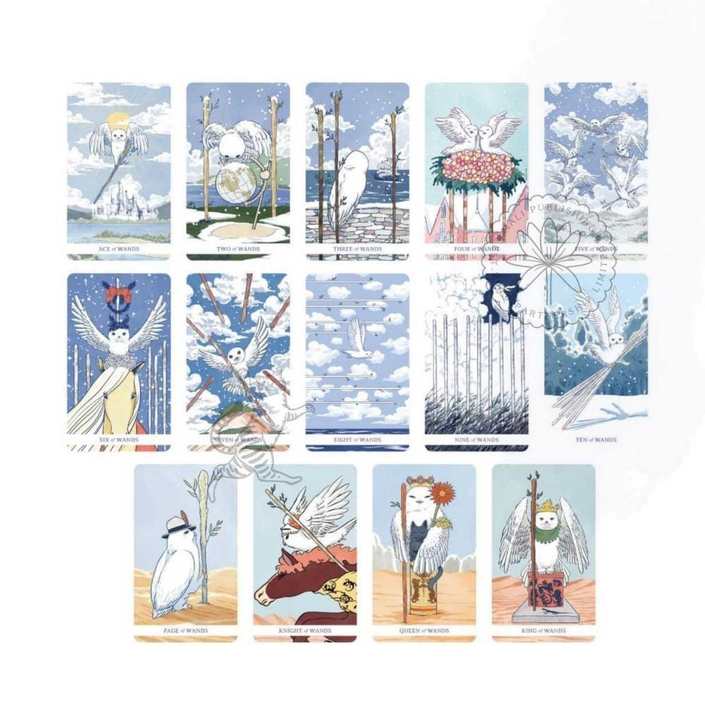 White Winny Tarot 12*7cm - Whimsical Owl Guide for Intuitive Readings & Self-Discovery with Gilded Edges Packed In Rigid Box
