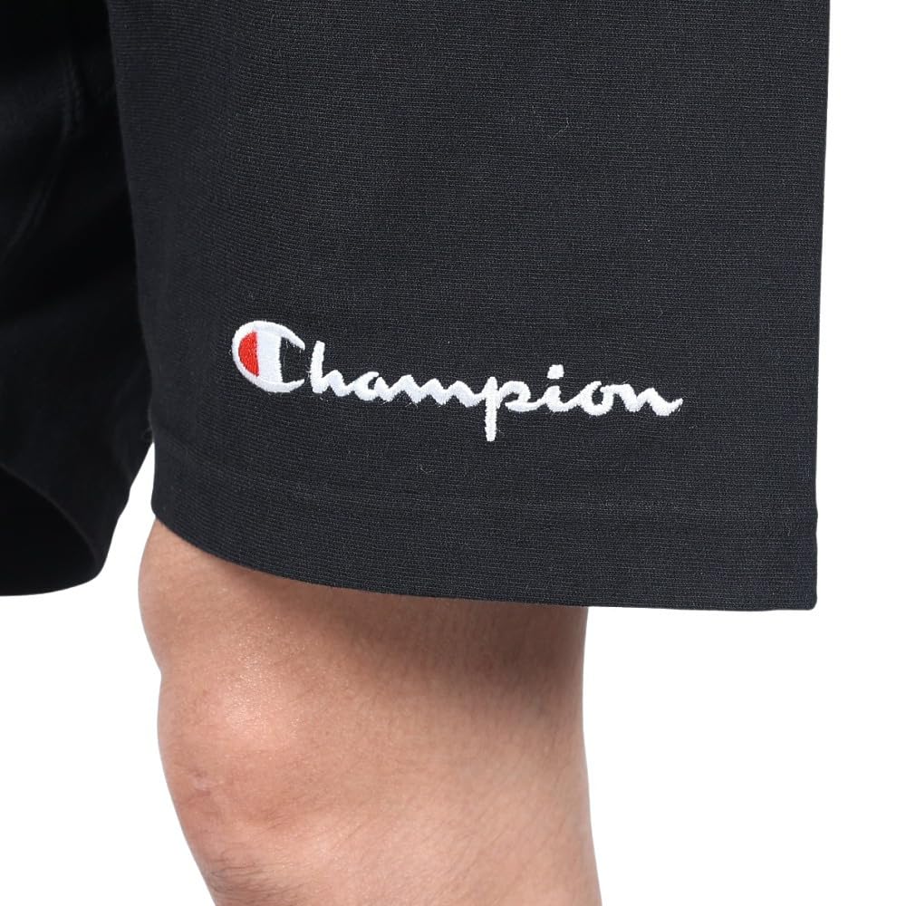 Шорты из хлопка с вышитым ребристым логотипом, шорты REVERS, черные, размер L [Champion], 100% 9,4 унции плетения(р) ПЛЕТЕНИЕ(р) C3-P507 Мужской