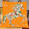 90CM Silk Scarf Women Flower Horse Print Square Scarves Head Echarpes Silk Foulards Femme Wraps Beach Shawls Bandana Lady Hijab