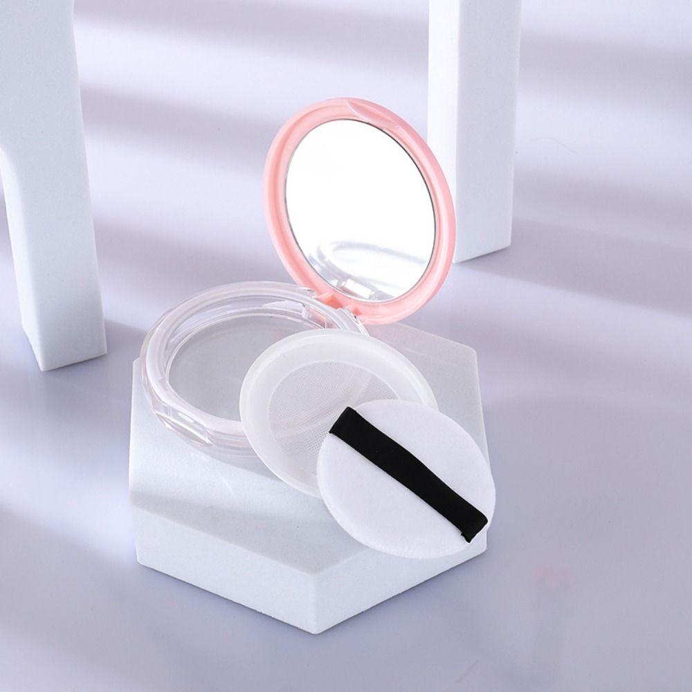 Reusable Bulk Powder Box Portable Makeup Powder Case with Mirror Cosmetic Container Girl