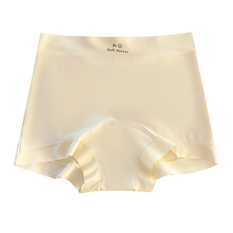 Женские бесшовные боксеры-слипы из ледяного шелка со средней посадкой и антибактериальной хлопковой ластовицей, дышащие и с удлиненной линией бедра.