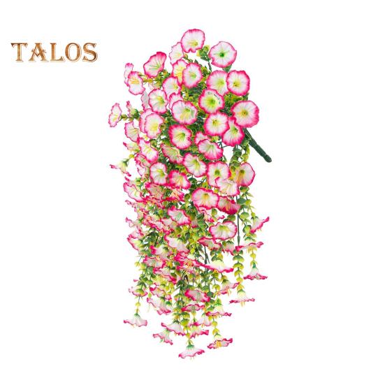 Искусственные подвесные цветы петунии, устойчивые к ультрафиолетовому излучению, искусственные растения для улицы, искусственная полосатая петуния, весенне-летний декор для дома, каминной двери, крыльца, патио