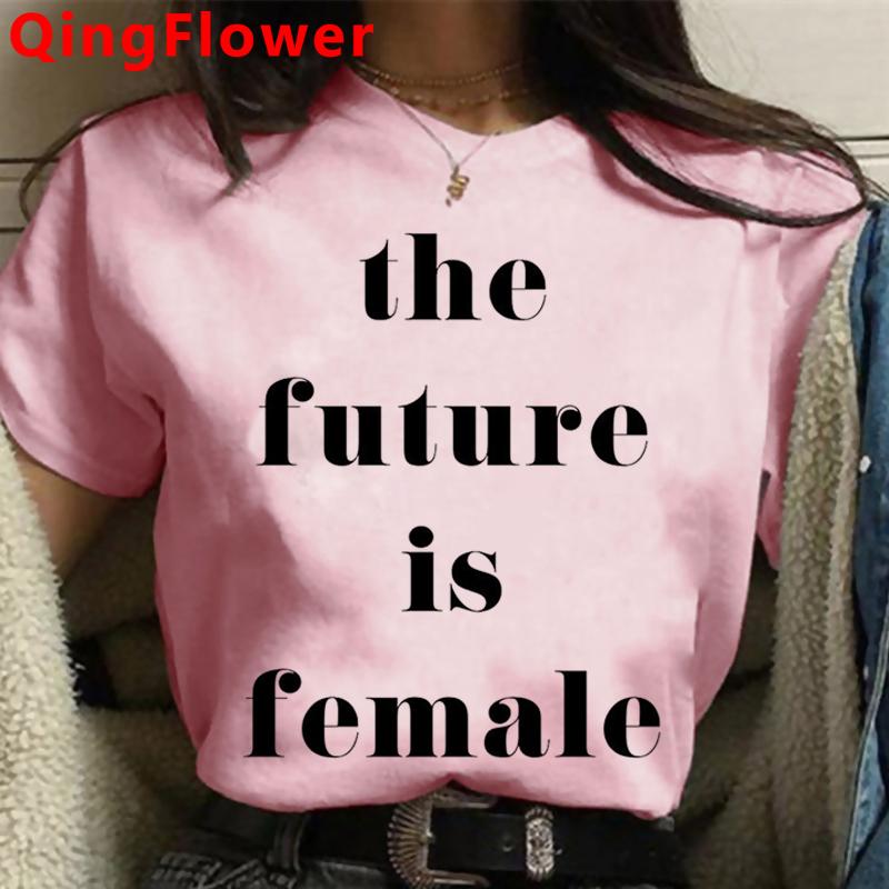 Феминистская одежда для девочек Power Grl Pwr, феминизм, женская одежда в стиле гранж, японский стиль Харадзюку, винтажный ulzzang, летний топ, одежда для пар