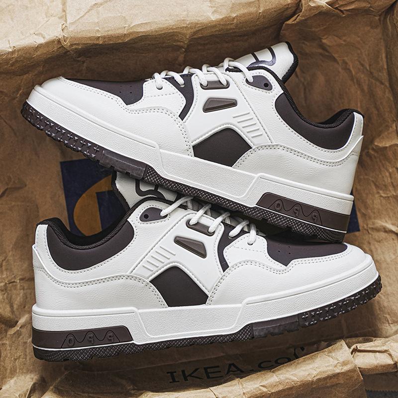 Осенняя мужская обувь Дышащие маленькие белые туфли Мужские трендовые туфли на толстой подошве с низким верхом Спортивная повседневная обувь для скейтборда
