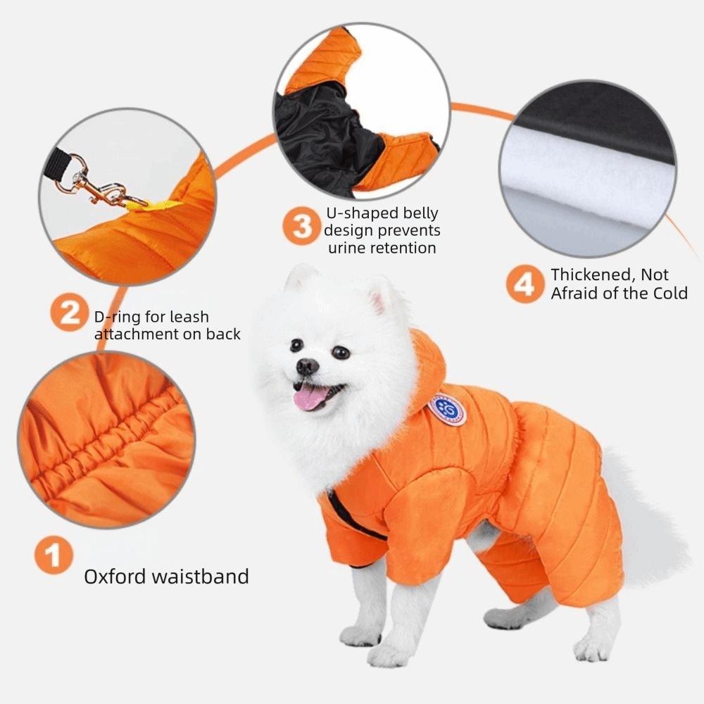 Warm Dog Down Jacket Windproof Winter Dog Coat Dog Jumpsuit Puppy Hoodies Coat Daily Walk