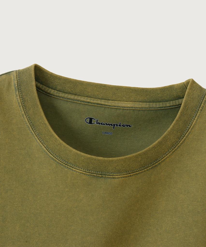 CHAMPION Washed Regular Fit Athletic Long Sleeve T-Shirt Olive
