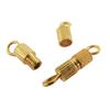 Cylindrical Clasps - 4 Pieces - Gold Color - Mixed