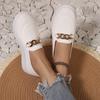 Fly-knit Shoes with Platform Soles Breathable Loafers for Women