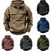 American Retro Hooded Loose Small Terryc Sweatshirt Men's Multi-pocket Leather Pullover Jacket