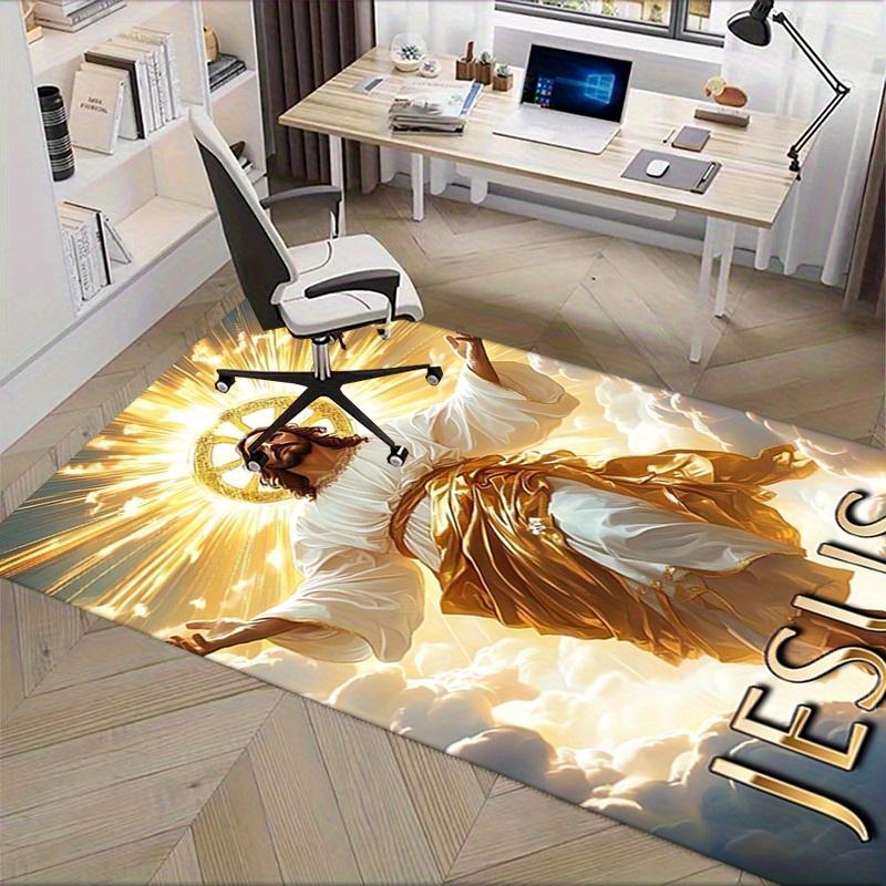 1pc Jesus Christ,Divine Light,Heavenly Ascension Office Carpet Soft Polyester Entrance Carpet Washab