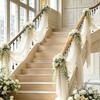 Outdoor Lawn Wedding Party Arch Tulle Curtains, Festive Ceiling Backdrop Decorative Drapes