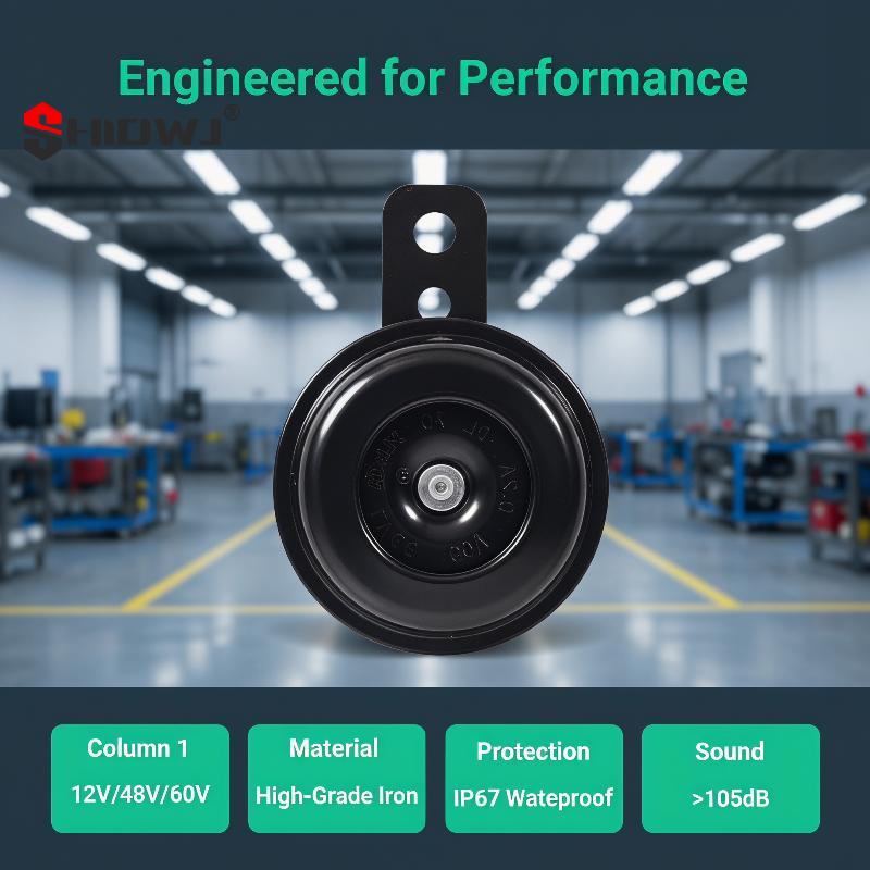 Мотоциклетный гудок 12В 48В 60В Универсальный Водонепроницаемый Электрический гудок Мотоцикл Велосипед Мотороллер Очень громкий Круглый динамик