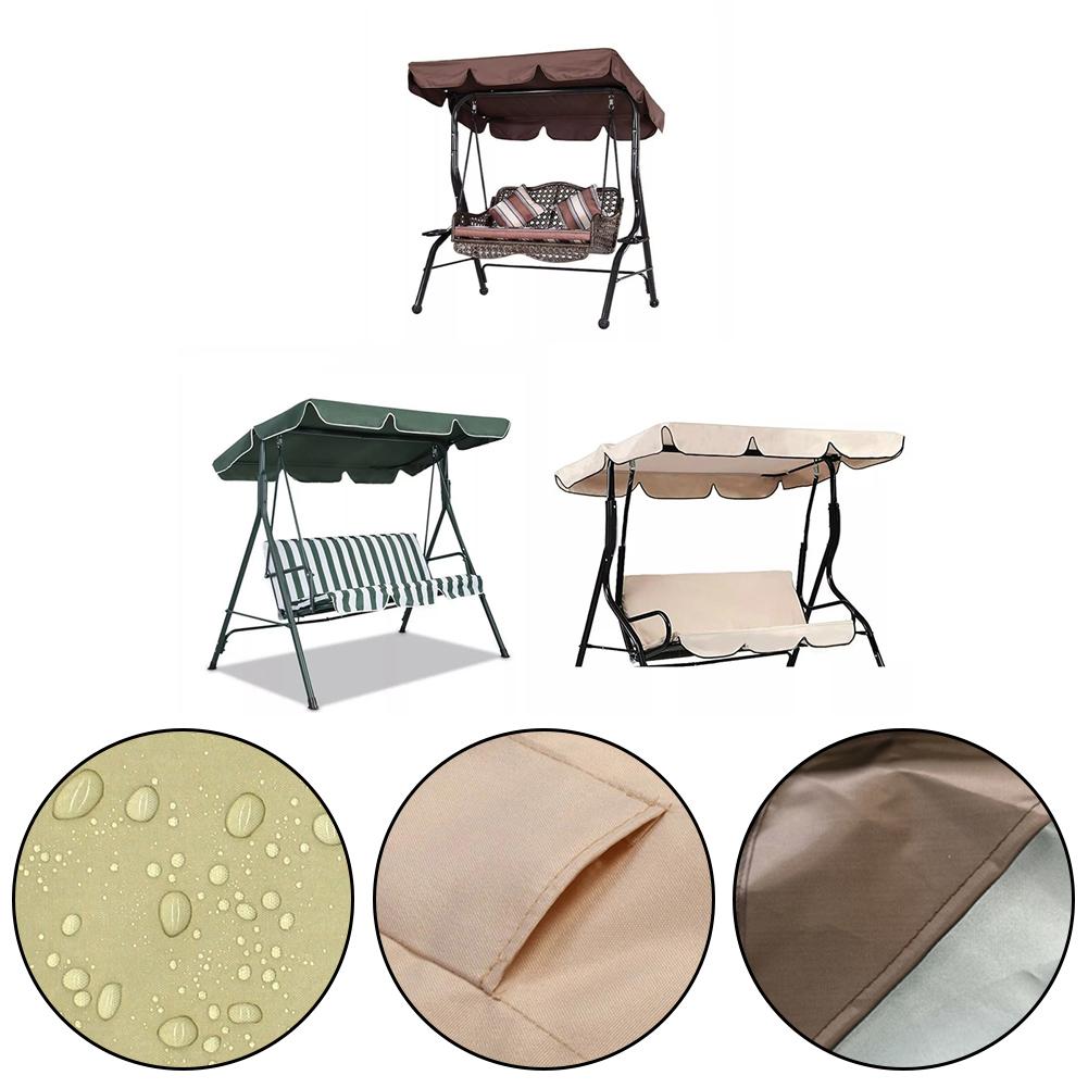 1pc Garden Swing Chair Top Cover Awning Top Rain Cover Replacement Canopy Waterproof Sun Shade Swing Top Cover Without Frame
