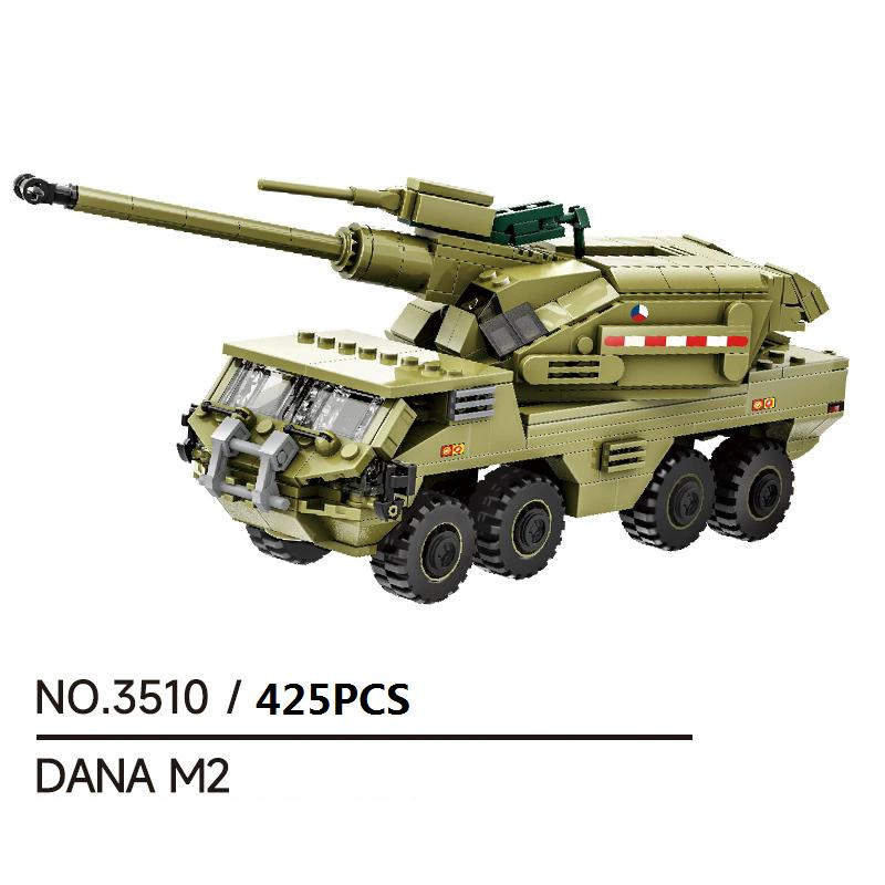425 деталей DANA M2 Вторая мировая война Военные Солдаты Армия Оружие Бронированная машина Танк Строительные блоки Модель DIY Кирпичики Детские DIY Игрушки Подарок