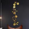 3D Diy Flower Shaped Acrylic Wall Decal Modern Classic Aesthetic Romantic  Home Decoration Accessories (Black Gold Silver)