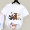 We Bare Bears Children Summer White T-Shirt Cartoon Tops Kid Boy Girl Kawaii Bears Tee Shirts Casual Clothes Birthday Gift 2026