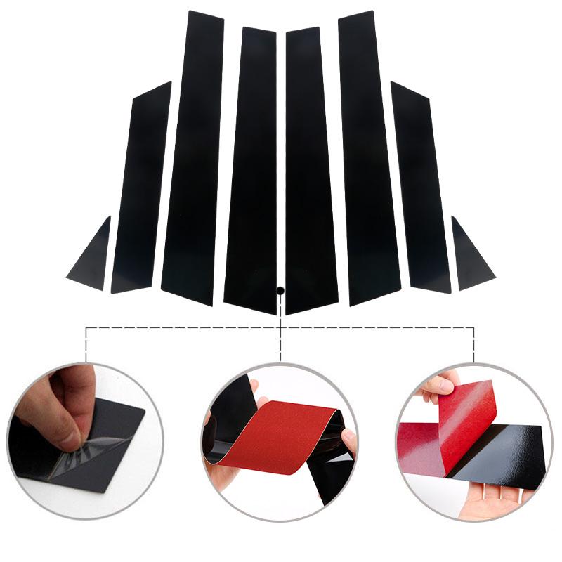 8 шт. глянцевые черные стойки для окон, накладка на дверь, декоративная наклейка на панель, подходит для Renault Kadjar 2015 2016 2017 2018