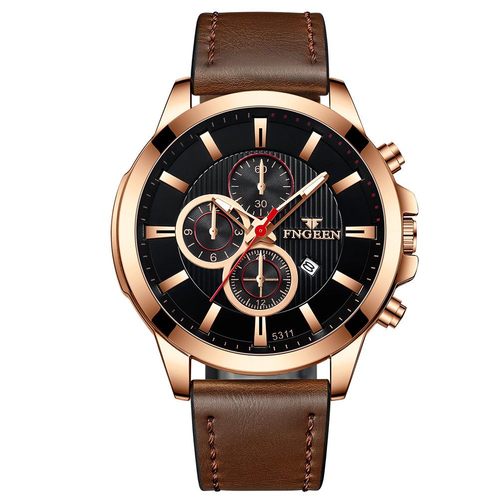 Лучший бренд, спортивные часы, повседневные мужские водонепроницаемые кварцевые часы, светящиеся мужские деловые часы из черного золота