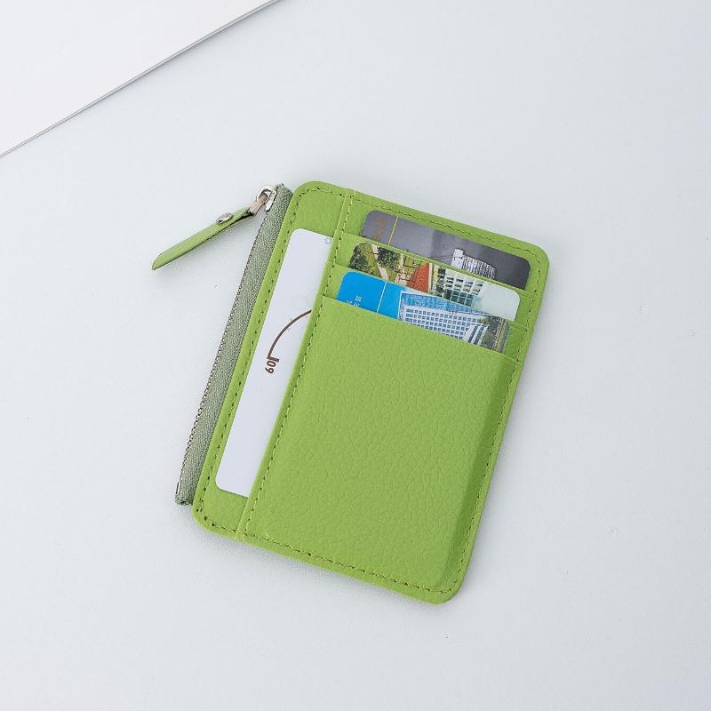Мини кошелек для кредитных карт, держатель для ID-карт, маленький мужской кошелек, тонкий карман, короткий кошелек на молнии для монет