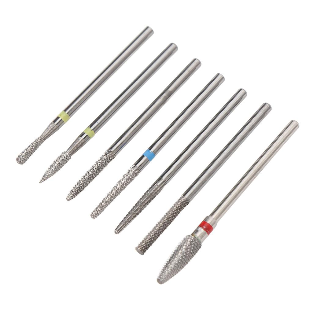 7pcs Nail Art Polishing Head Kit Tungsten Carbide Nail Drill Bits Set Manicure Tool for Electric