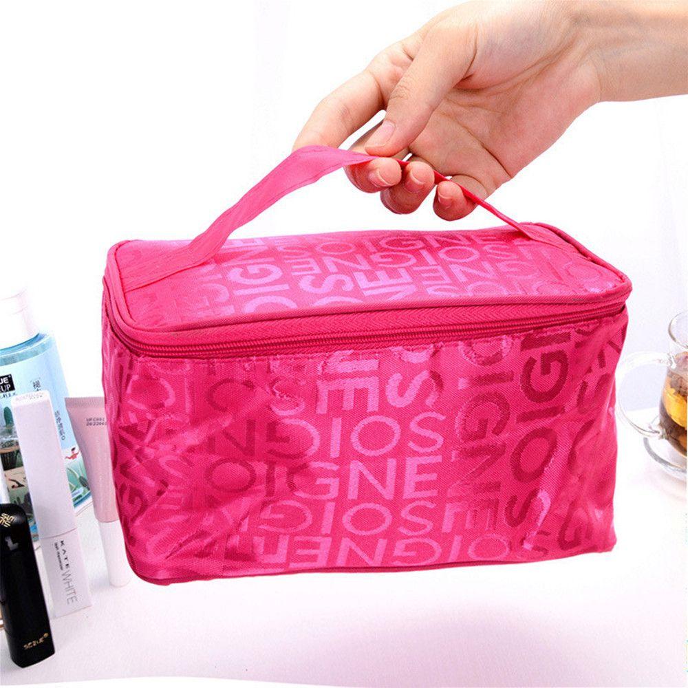 Fashion Leather Squar Portable Beauty Women's Makeup Bag Cosmetic Organizer Storage Wash Bag