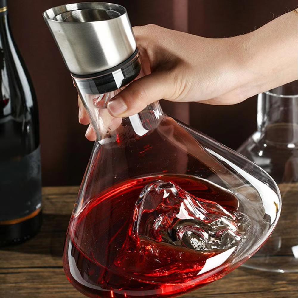 Glass Iceberg Wine Decanter 1500ml Wine Aerating Pourer Bar Accessories Wine Aerator Party