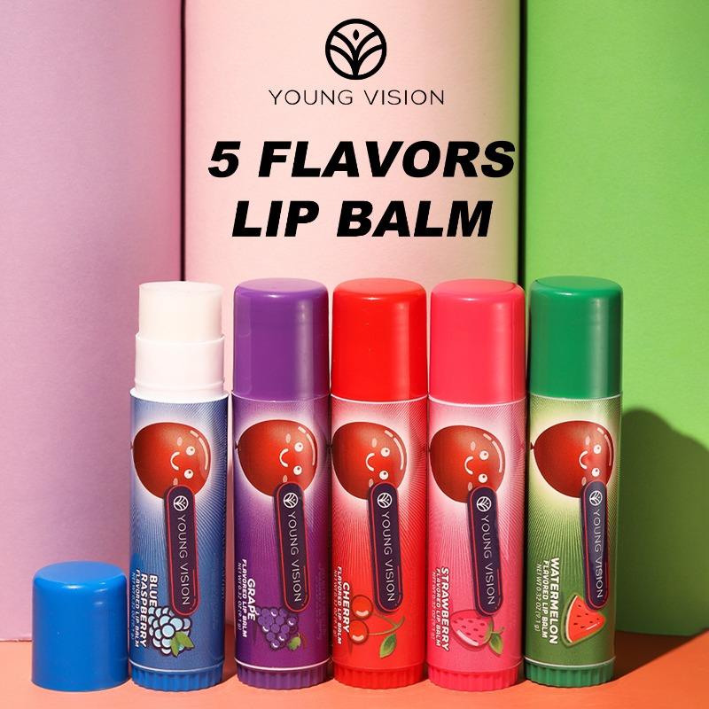 YOUNG VISION Lip Balm Moisturising Nourishing Hydration Anti-dry Cracking Peeling Fruit Flavour Cross-border Lip Balm Stock