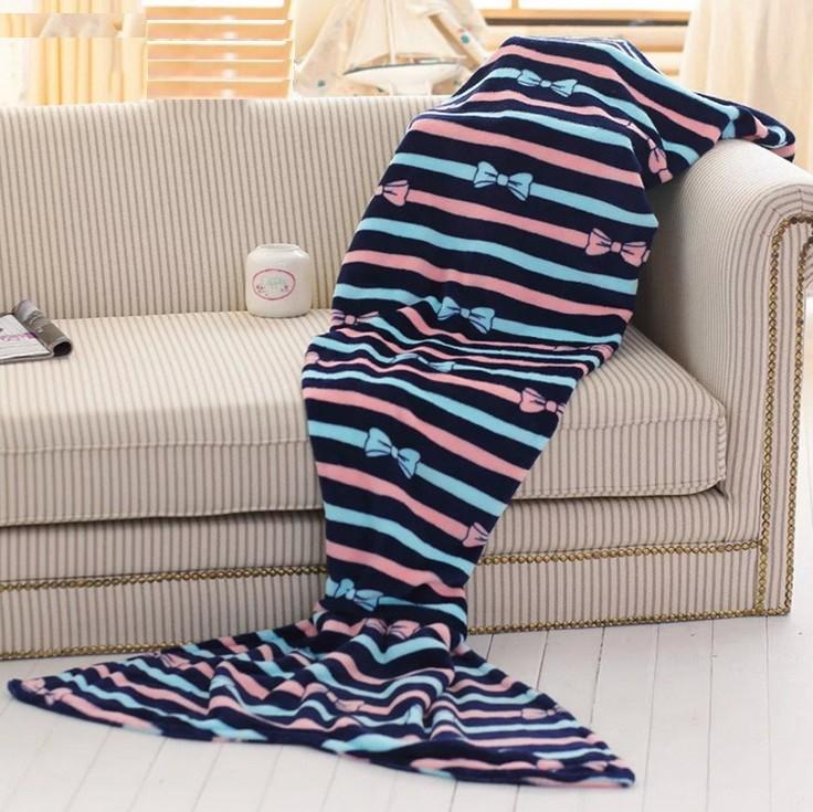 Хвост Фланелевое Одеяло Русалка Флисовое Одеяло Snugglein Спальный Мешок Подушка-Бант Одеяло
