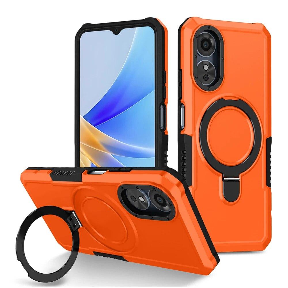 KEYSION Противоударный чехол для OPPO A17 A17K A78 A58 4G Силиконовый + ПК с металлическим кольцом-подставкой, чехол для телефона OPPO A5S A12 A54 A55 A74 A95