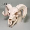 Exaggerated Horn Hitch Design Cover Cap for The Trailer Coupling, 3D Printed Ram Skull Unique Accessory Cover, Black/White Bone Truck, Recreational