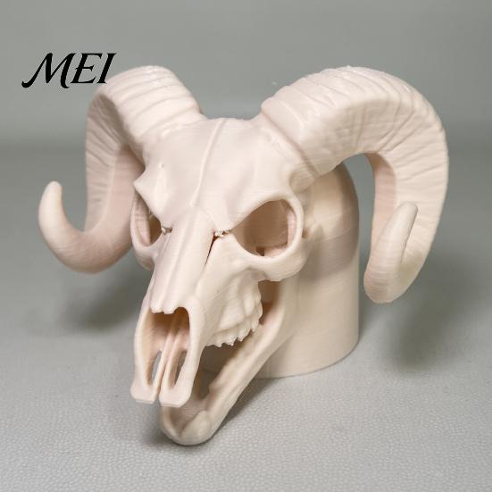 Exaggerated Horn Hitch Design Cover Cap for The Trailer Coupling, 3D Printed Ram Skull Unique Accessory Cover, Black/White Bone Truck, Recreational