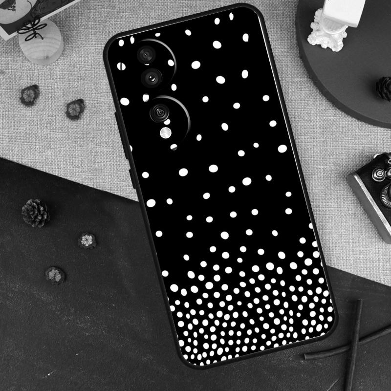 Черно-белый чехол в горошек для Honor Magic 7 Pro 6 5 Чехол для Honor 200 400 Lite 90 70 50 X9 X8a X8b X9a X9b X9c