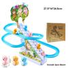 Plastic Electronic Climbing Stairs Toy Light Musical Slide Track Coaster  Children Fun Toy