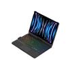 Новая беспроводная клавиатура с RGB-подсветкой для iPad Air 7-го поколения 2025 года, 11-дюймовый чехол, 360° вращающаяся сенсорная панель, 7-цветная подсветка, черный держатель для карандаша