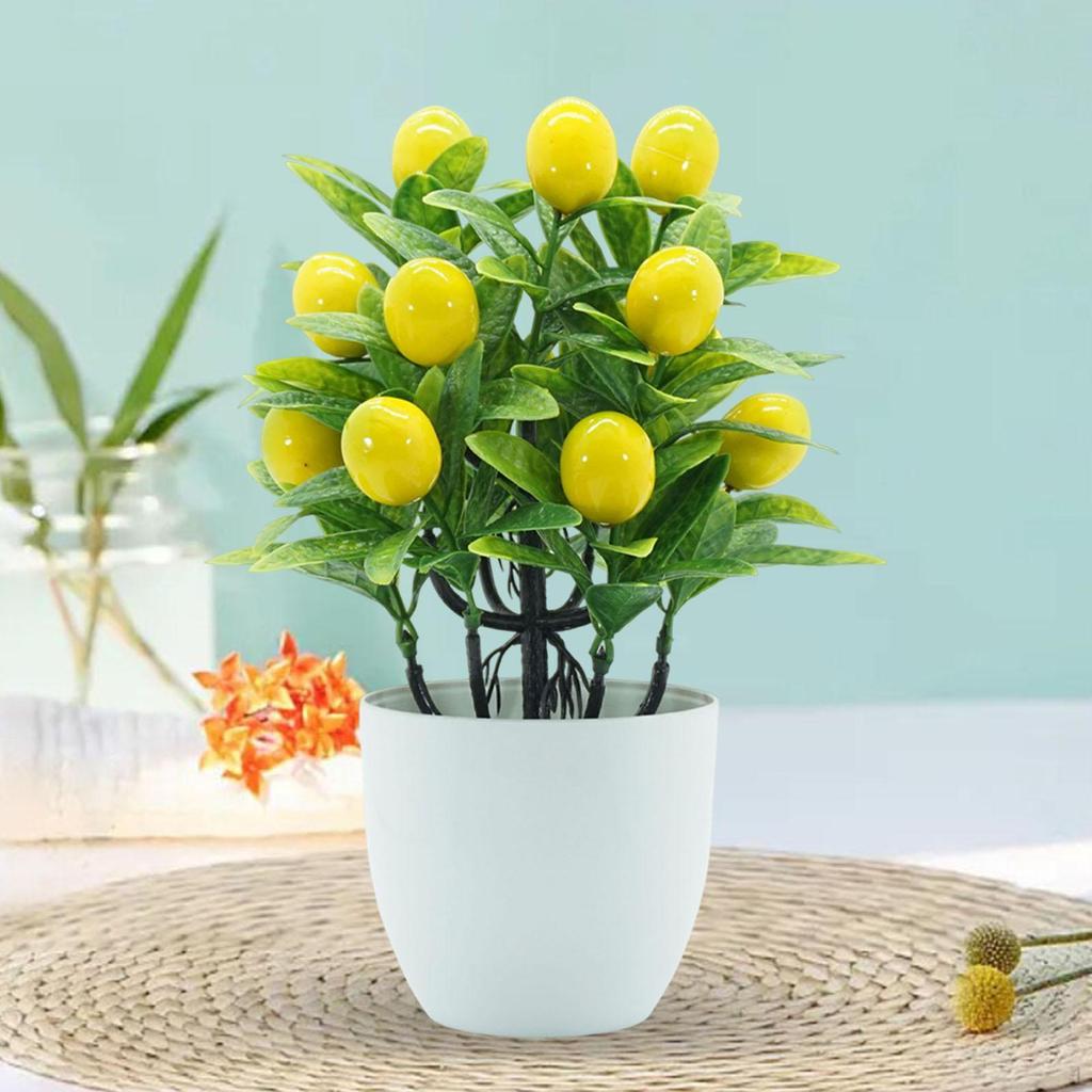 Artificial Fruit Plants Tree Potted Floral Decor Fake Flower Plant Mini
